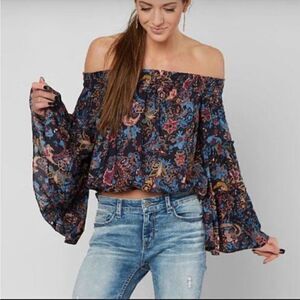 Free People Free Spirit Off the Shoulder Boho Top
